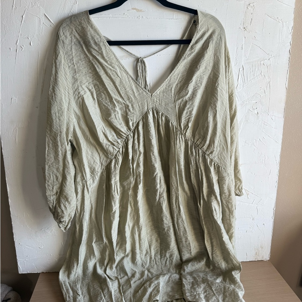 Cream V-Neck Dress